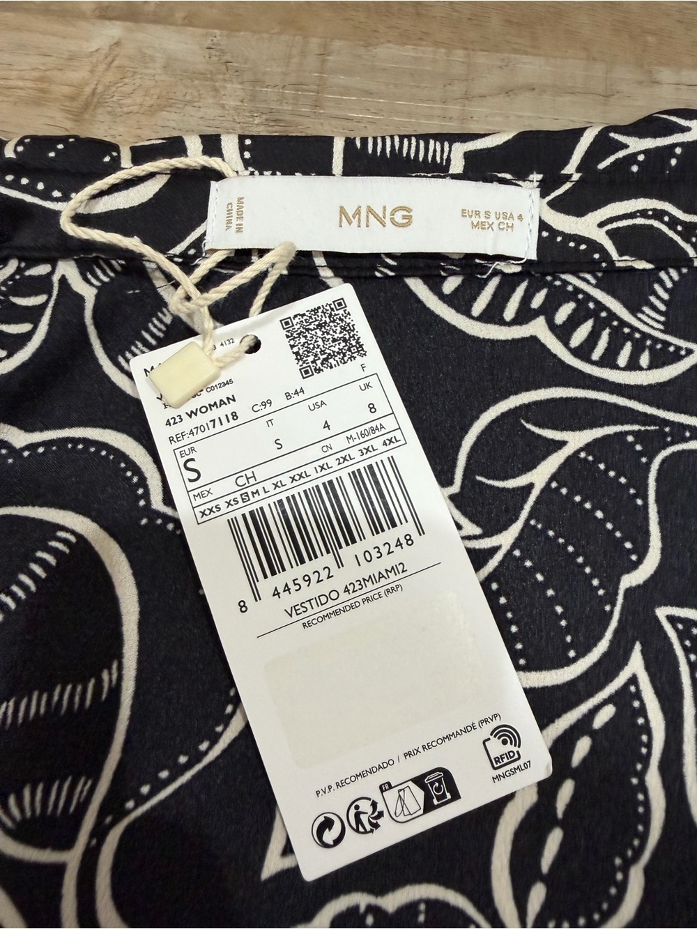 Mango Black and White Leaf-Print Wrap Maxi Dress - Picture 7 of 9